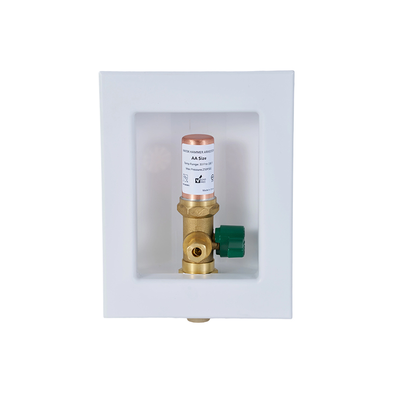 CPVC-Connected Ice Maker Outlet Box with Brass Water Hammer Arrestor